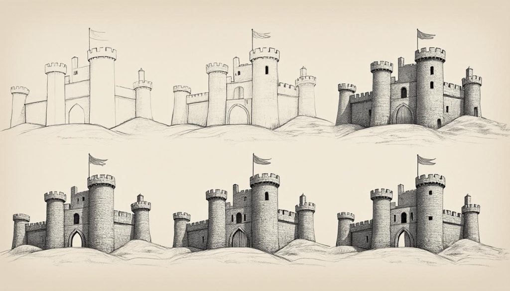 apprenez à dessiner un château étape par étape grâce à ce guide simple et détaillé, parfait pour débutants et passionnés d'art.