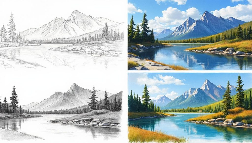 apprenez à dessiner un paysage étape par étape grâce à notre guide facile et complet, parfait pour débutants et passionnés d'art.