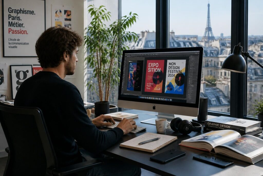 découvrez tout sur le métier de designer graphique à paris : formations recommandées, débouchés professionnels et niveaux de salaires.