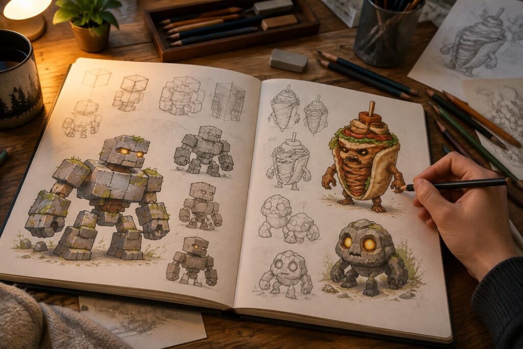 apprenez à dessiner des monstres inspirés de minecraft et de monster kebab grâce à des idées amusantes et des conseils simples pour créer vos propres personnages.