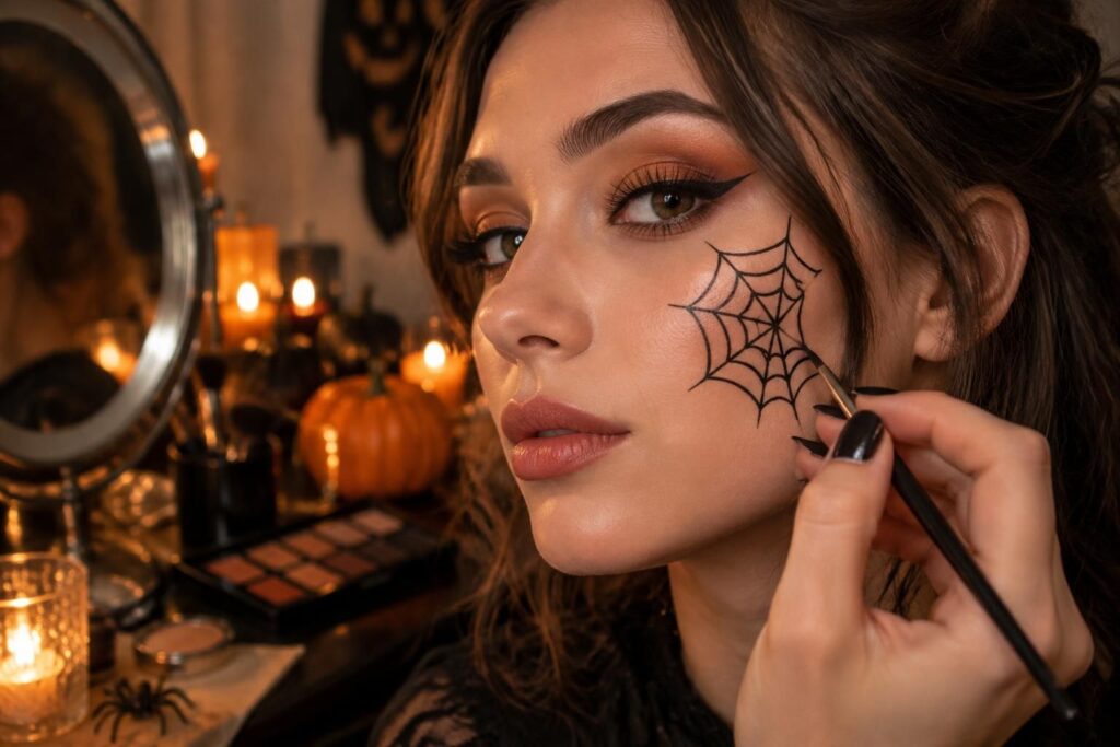 apprenez à dessiner facilement une toile d’araignée pour halloween ou à la réaliser en maquillage, grâce à des étapes simples et accessibles.